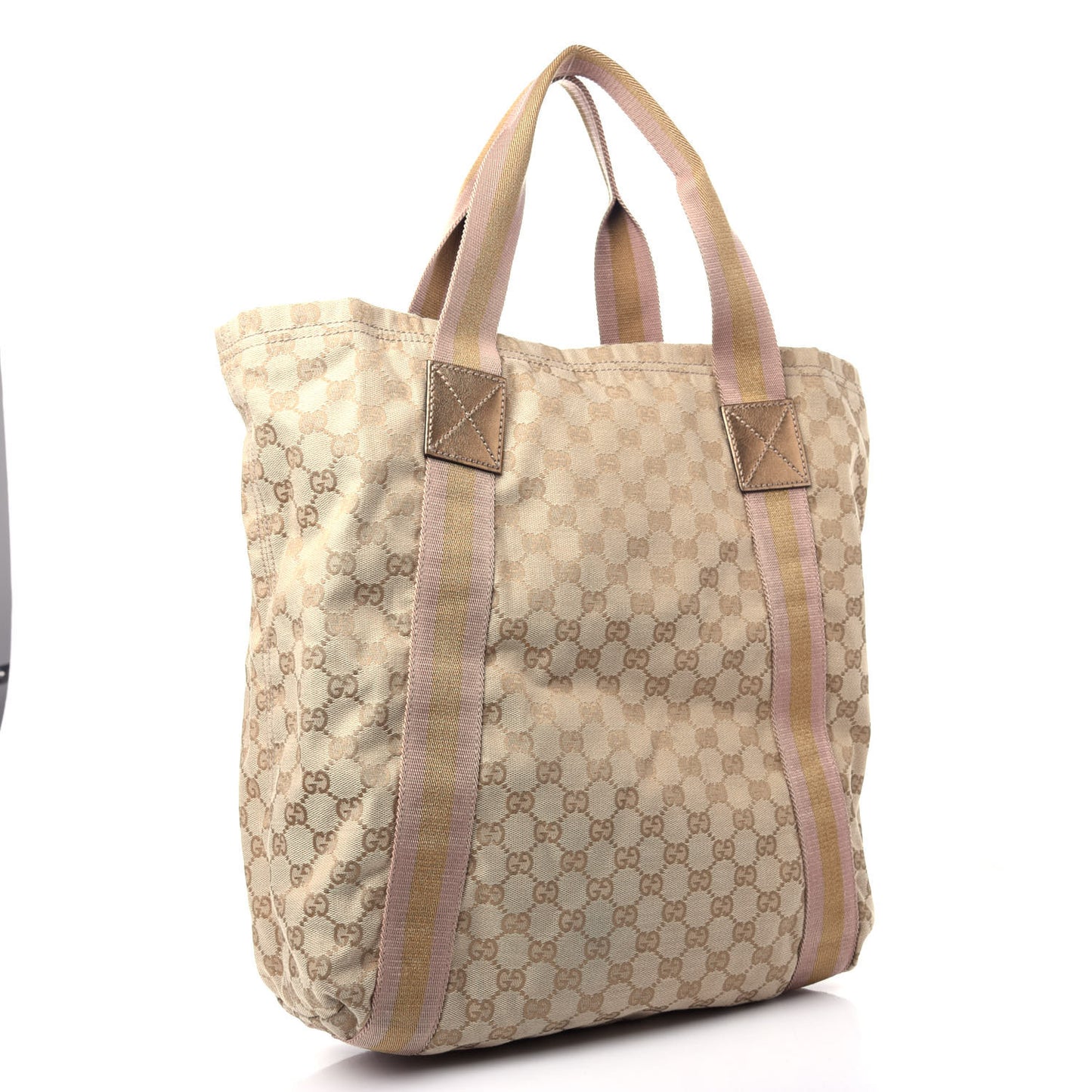 Monogram Medium Web Tote Pink Gold