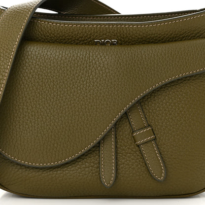 Christian Dior Grained Calfskin Mini Soft Saddle Bag Olive 8 of 11