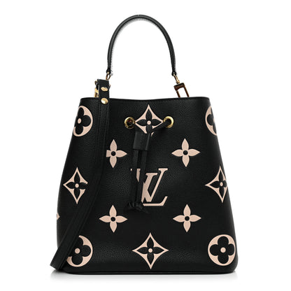 Louis Vuitton LOUIS VUITTON Empreinte Monogram Giant Neonoe MM Black Beige 3 of 11