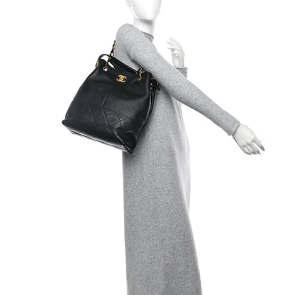 Chanel Calfskin Stitched Hobo Black 2 of 10