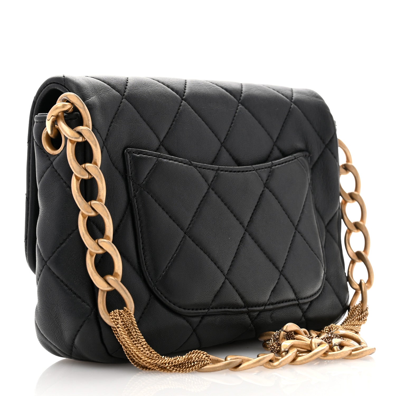 Chanel Lambskin Quilted Chain Flap Black 3 of 11