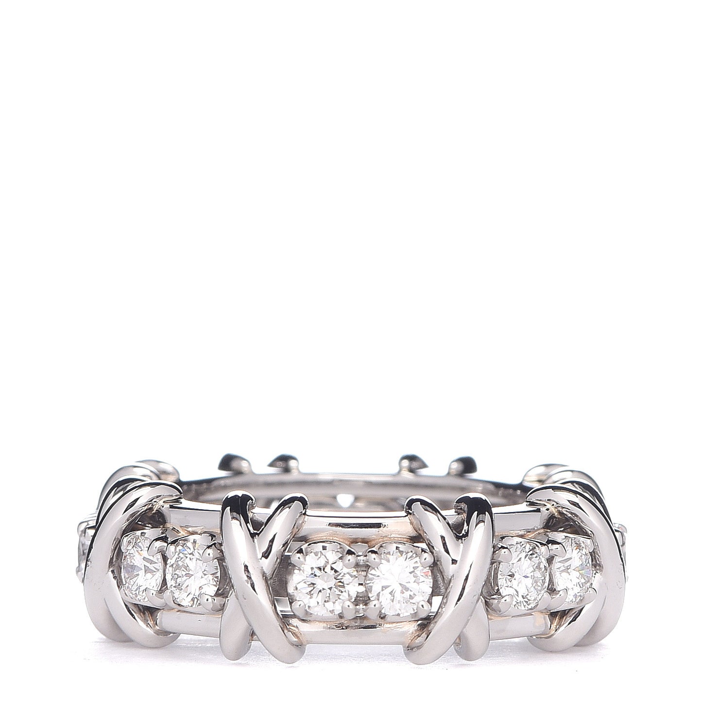 Platinum Diamond Schlumberger Sixteen Stone Ring 45 3.5