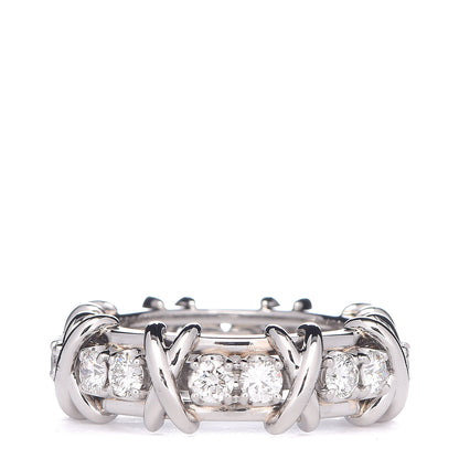 Tiffany Platinum Diamond Schlumberger Sixteen Stone Ring 45 3.5 1 of 8