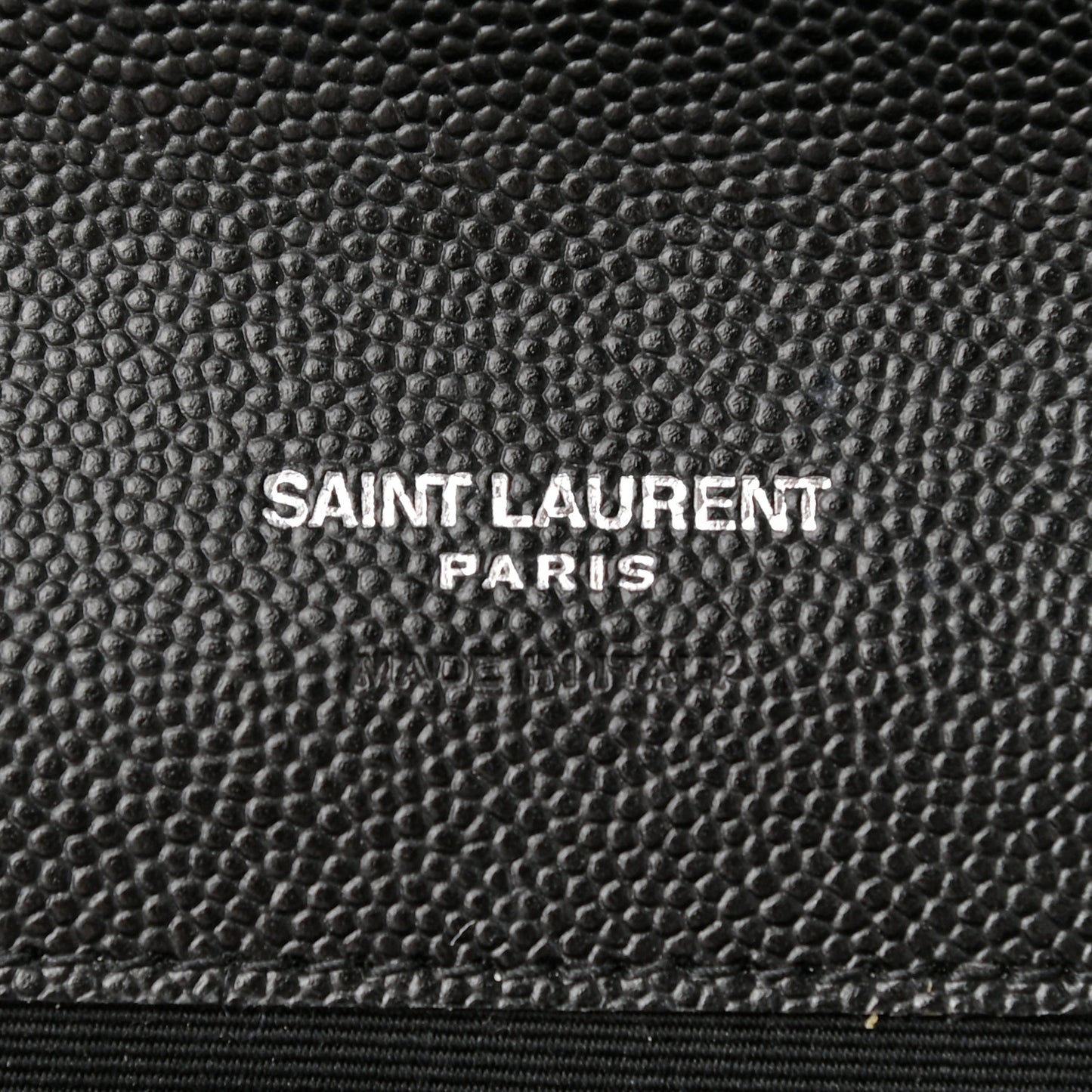 Grain De Poudre Matelasse Chevron Monogram Envelope Clutch Black