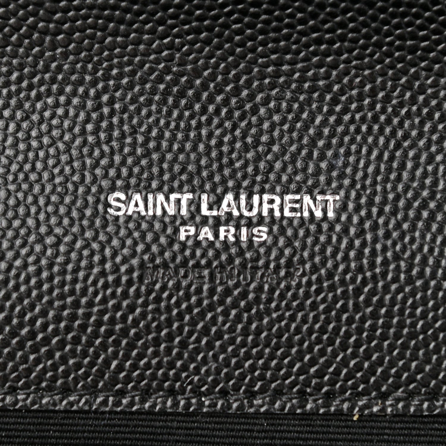 Saint Laurent Grain De Poudre Matelasse Chevron Monogram Envelope Clutch Black 6 of 13