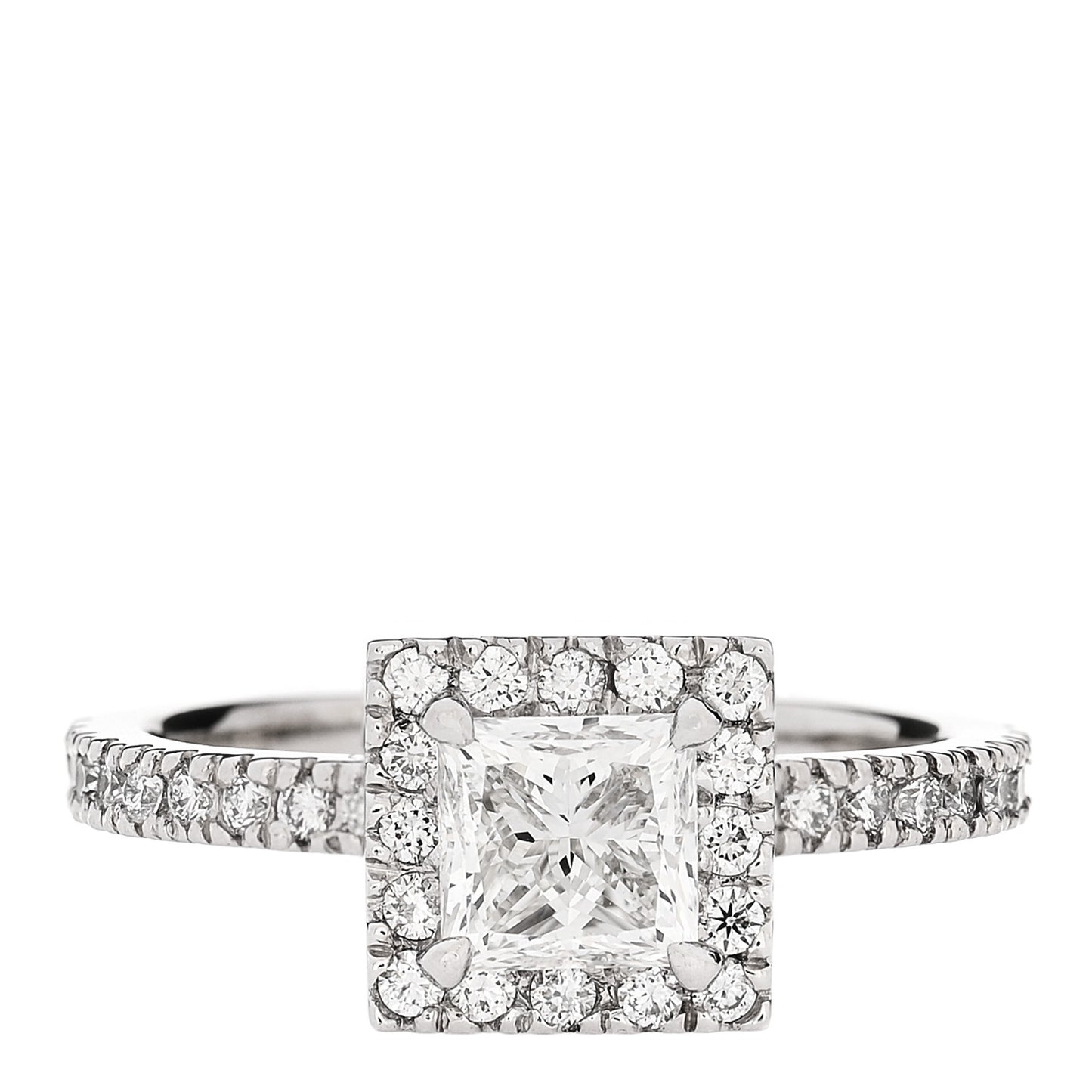 18K White Gold Diamond .96ctw Princess Cut Engagement Ring  52 6
