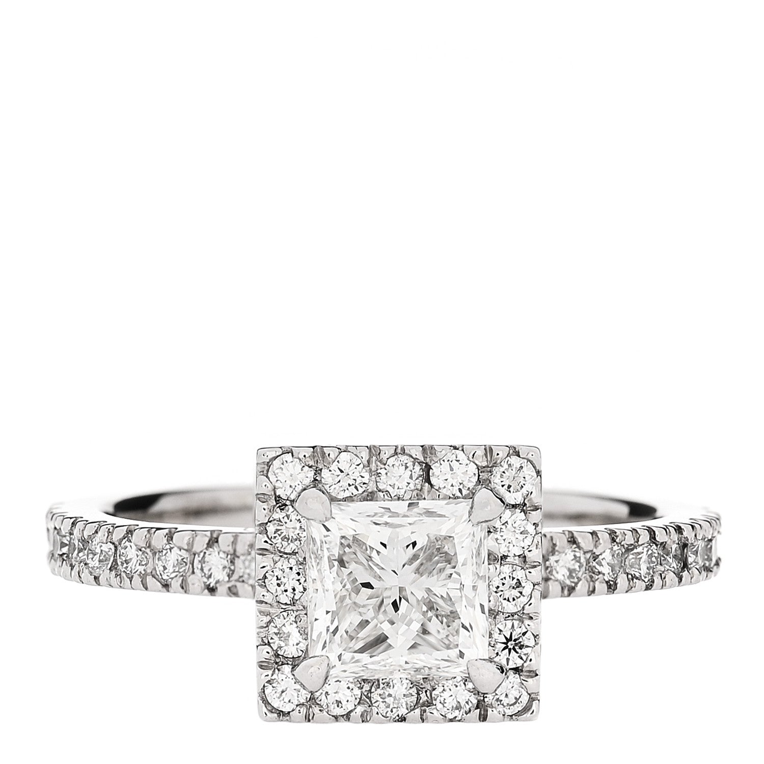 Parker & West by FASHIONPHILE 18K White Gold Diamond .96ctw Princess Cut Engagement Ring  52 6 1 of 10