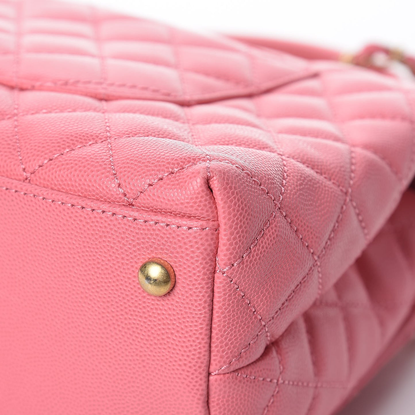 Caviar Lizard Embossed Quilted Small Coco Handle Flap Pink