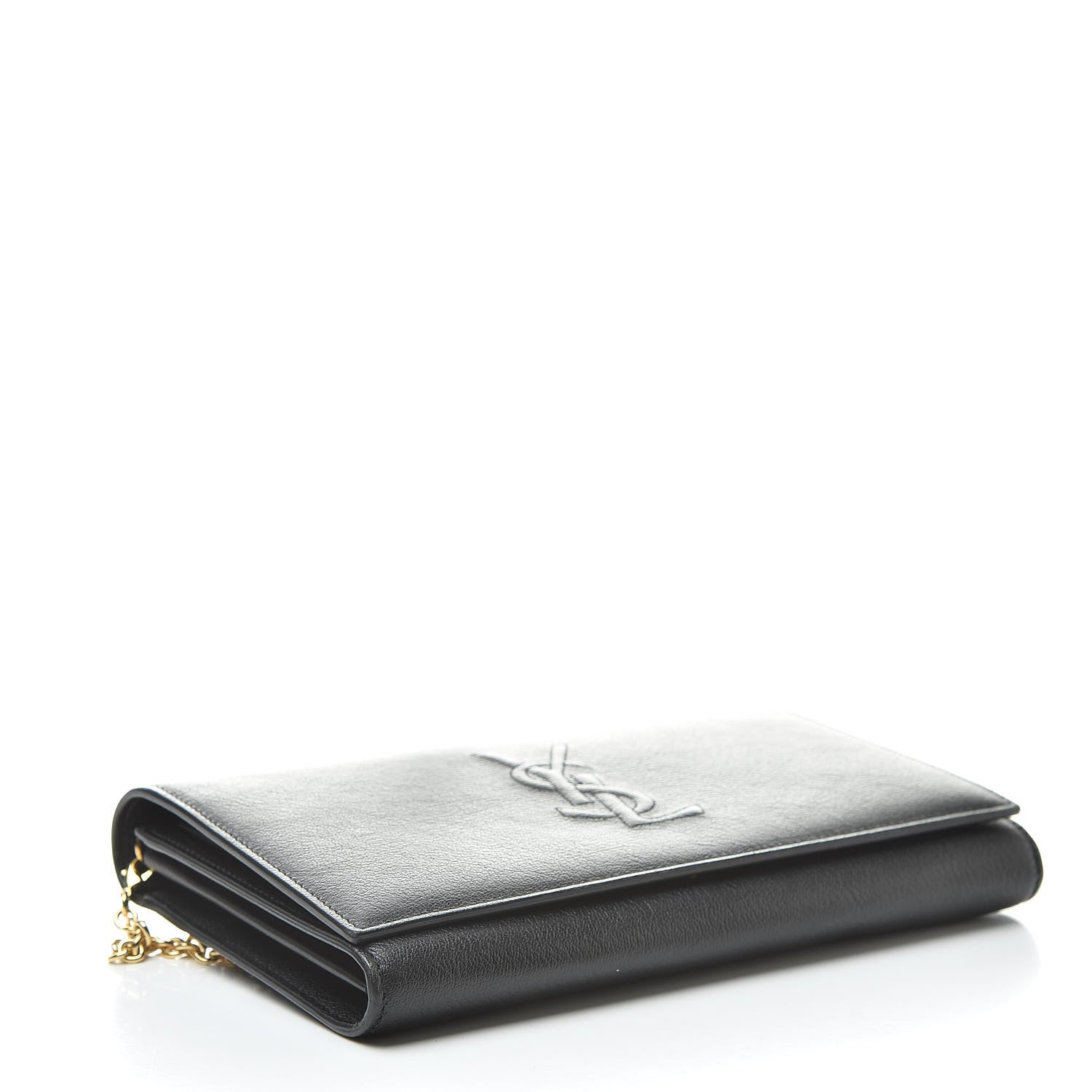 Saint Laurent Calfskin Monogram Belle de Jour Chain Clutch Black 4 of 11