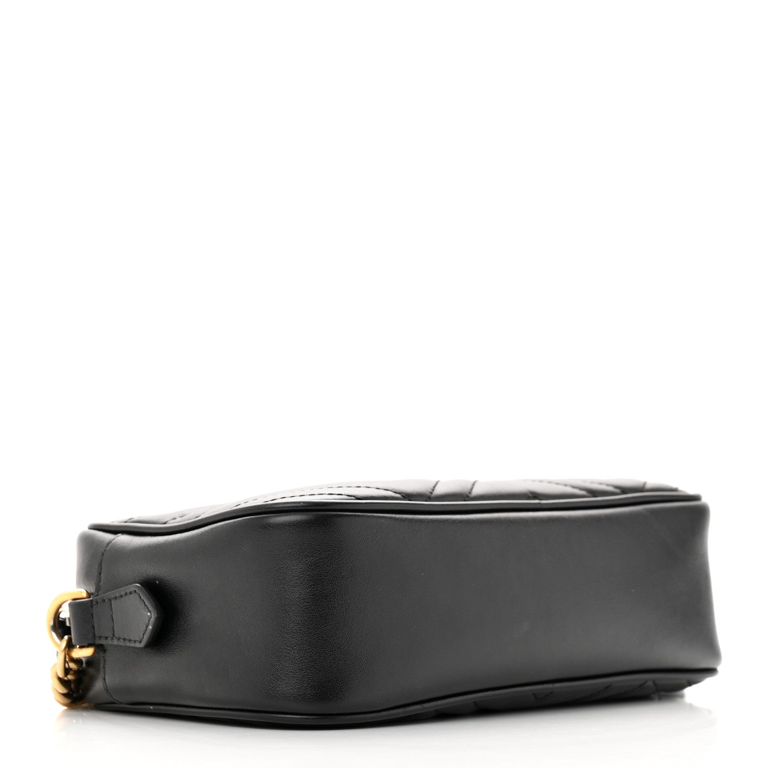 Gucci Calfskin Matelasse Small GG Marmont Chain Shoulder Bag Black 4 of 17