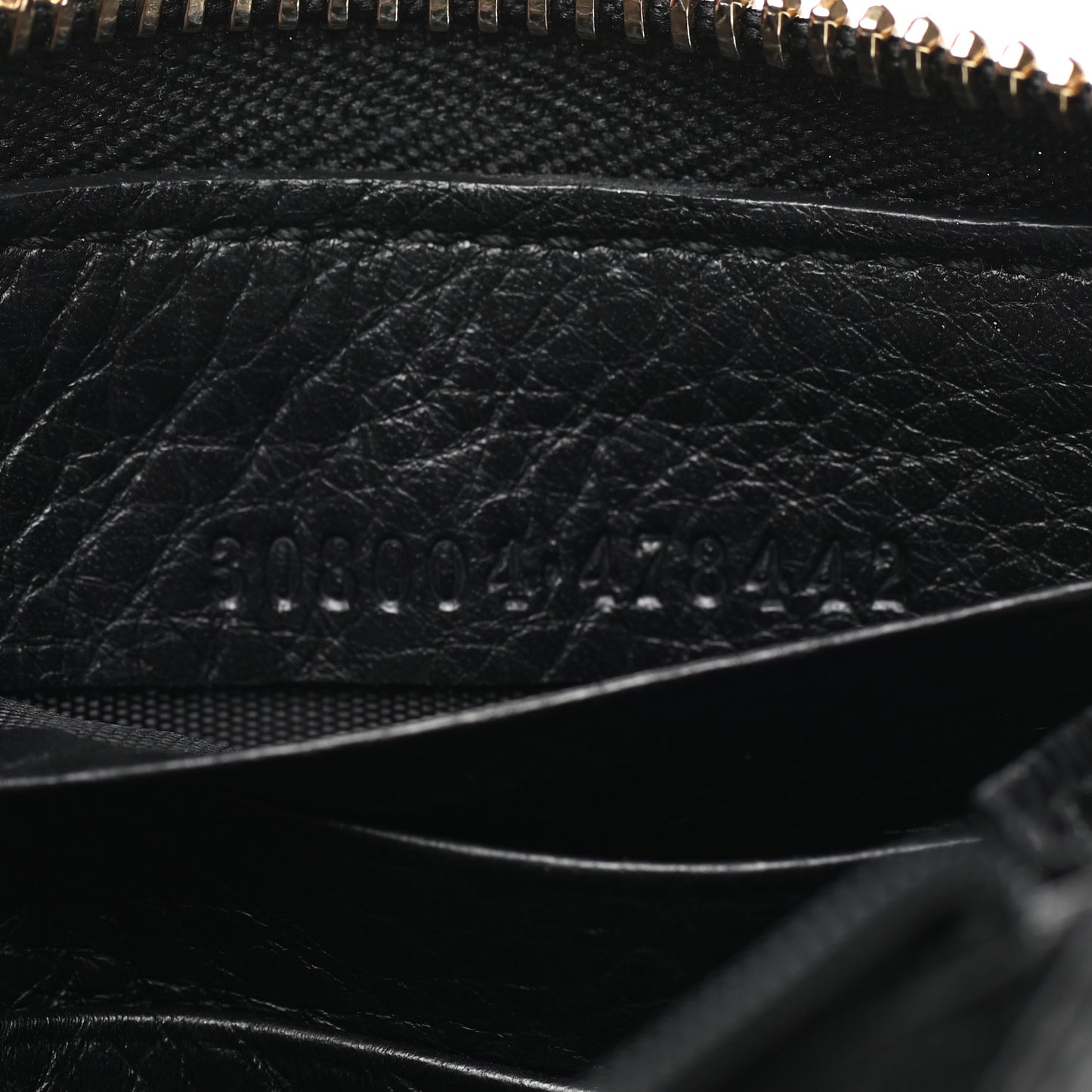 Pebbled Calfskin Soho Zip Around Wallet Black
