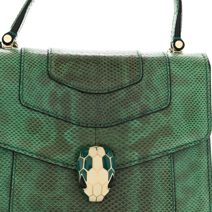 Bulgari Shiny Karung Serpenti Forever Top Handle Green 10 of 14