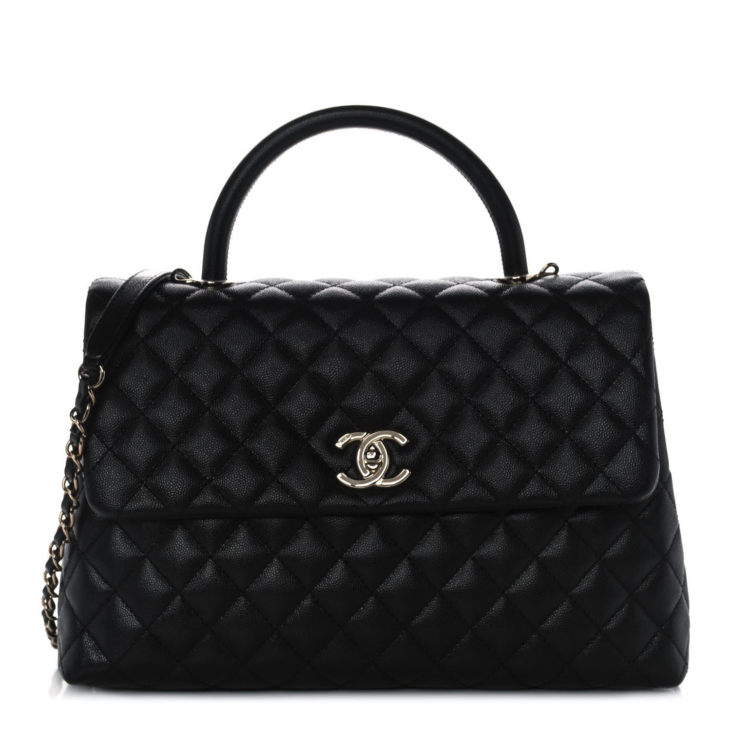 Chanel Caviar Quilted Medium Coco Handle Flap Black 1 of 11