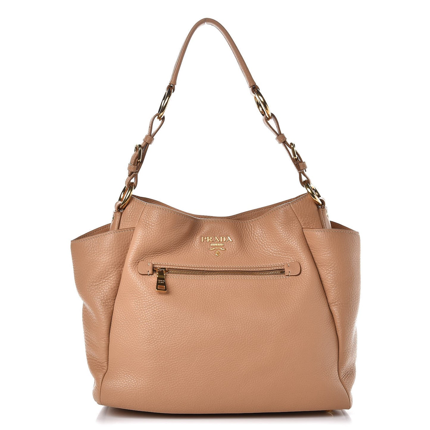Vitello Daino Side Pocket Tote Naturale