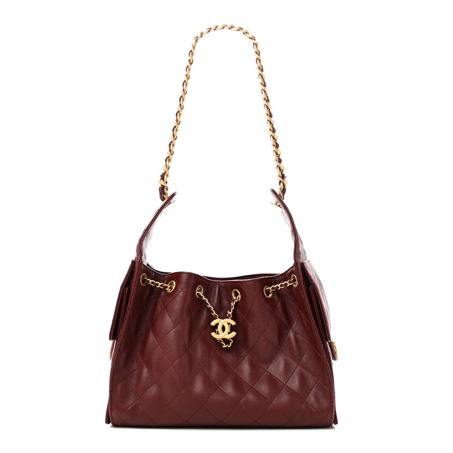Chanel Caviar Quilted Small Chanel 25 Handbag Burgundy 1 of 10