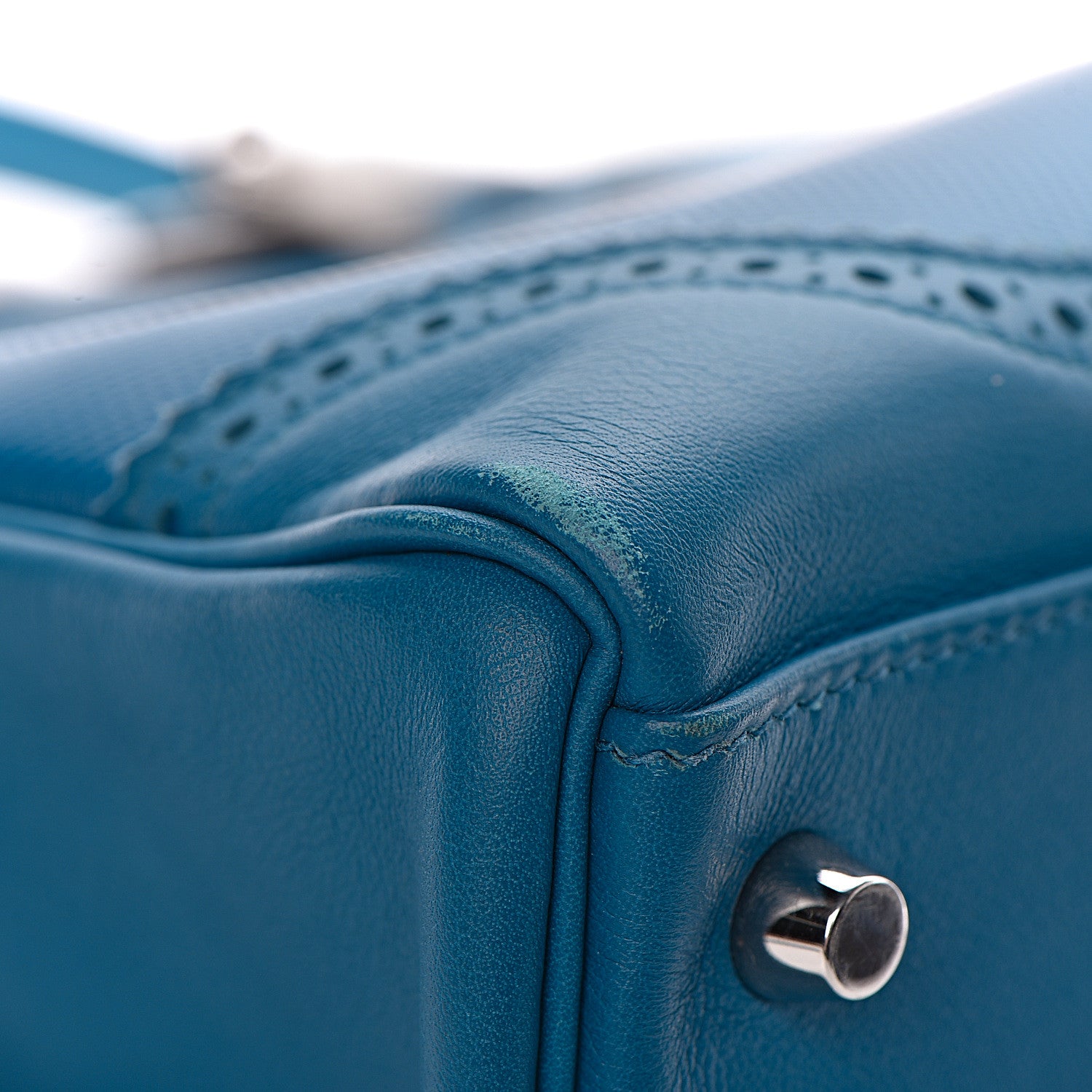 Hermes Swift Grain d'H Ghillies Kelly 35 Bleu Izmir 34 of 44
