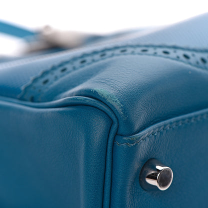 Hermes Swift Grain d'H Ghillies Kelly 35 Bleu Izmir 34 of 44