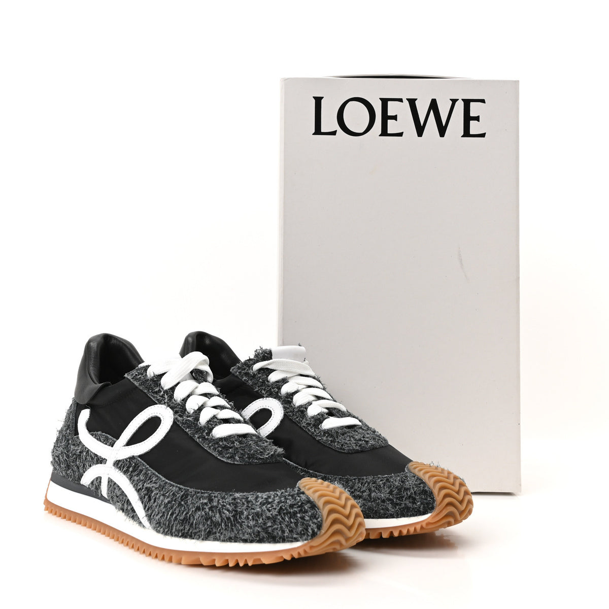 Loewe Brushed Suede Nylon Flow Runners Sneakers 40 Raw Denim 10 of 10