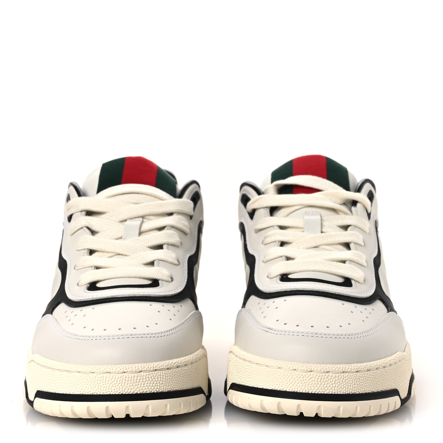 Gucci Sparrow Calfskin Mens Re-Web Sneakers 8 Green White Black 3 of 12