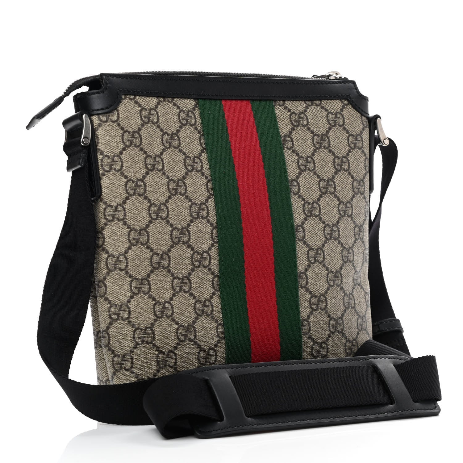 Gucci GG Supreme Monogram Web Messenger Bag Black 2 of 9