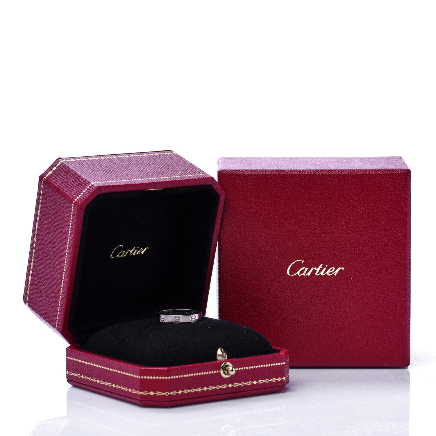 Cartier 18K White Gold 3.5mm LOVE Wedding Band Ring 52 6 8 of 8