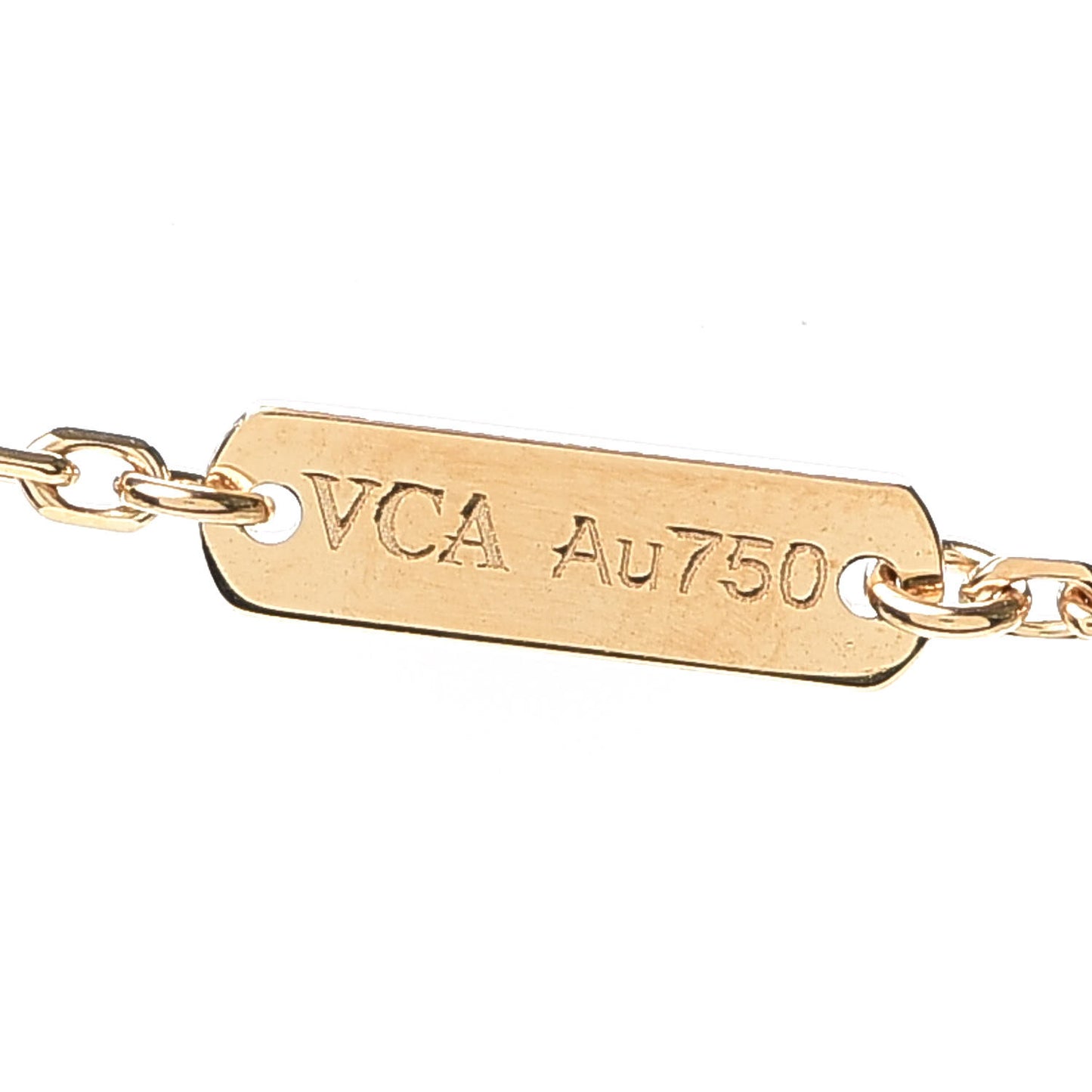 18K Yellow Gold Guilloche Vintage Alhambra Pendant Necklace