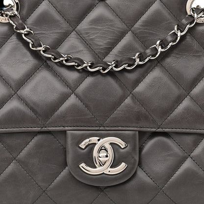 Chanel Glazed Calfskin Quilted Small CC Delivery Tote Grey 8 of 14