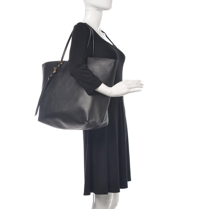 Alexander McQueen Grained Calfskin Skull Open Shopper Tote Black 2 of 9