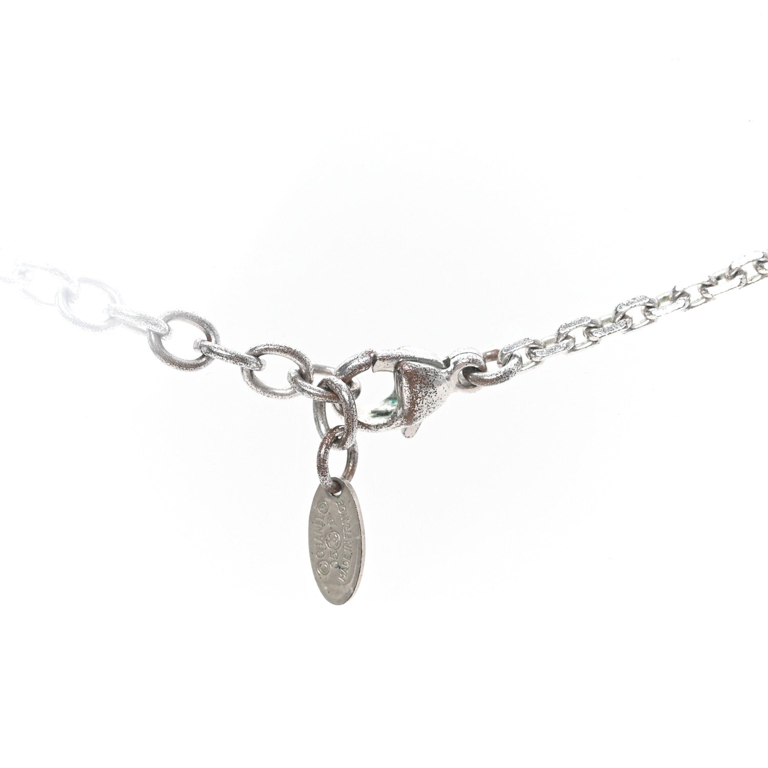 Chanel Crystal CC Necklace Silver 4 of 4