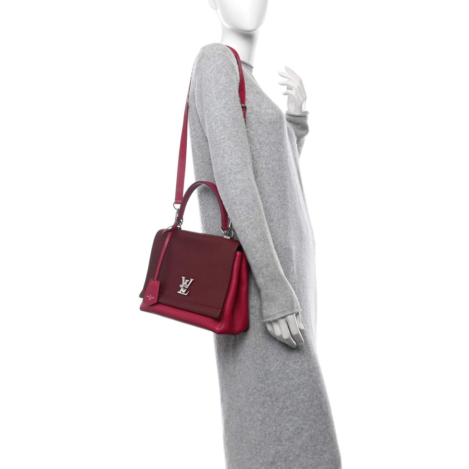Louis Vuitton Calfskin Lockme II Top Handle Grenat Dahlia 2 of 11