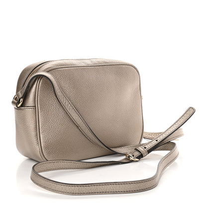 Gucci Metallic Pebbled Calfskin Small Soho Disco Bag Golden Beige 3 of 9