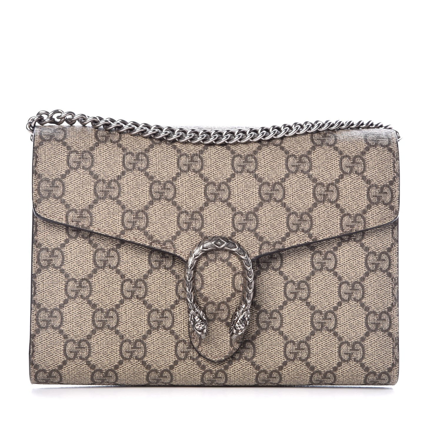 GG Supreme Monogram Mini Dionysus Chain Wallet Beige Taupe