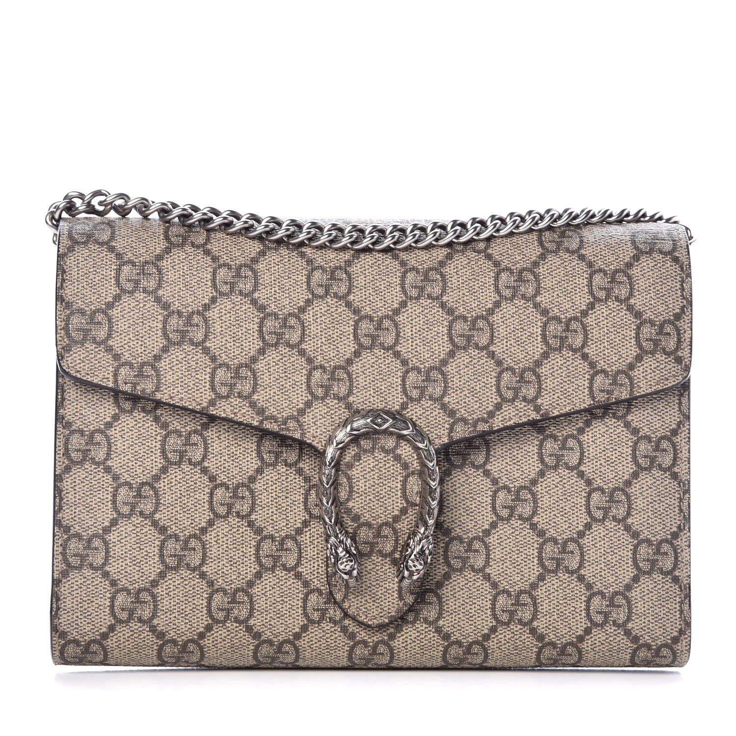Gucci GG Supreme Monogram Mini Dionysus Chain Wallet Beige Taupe 1 of 8