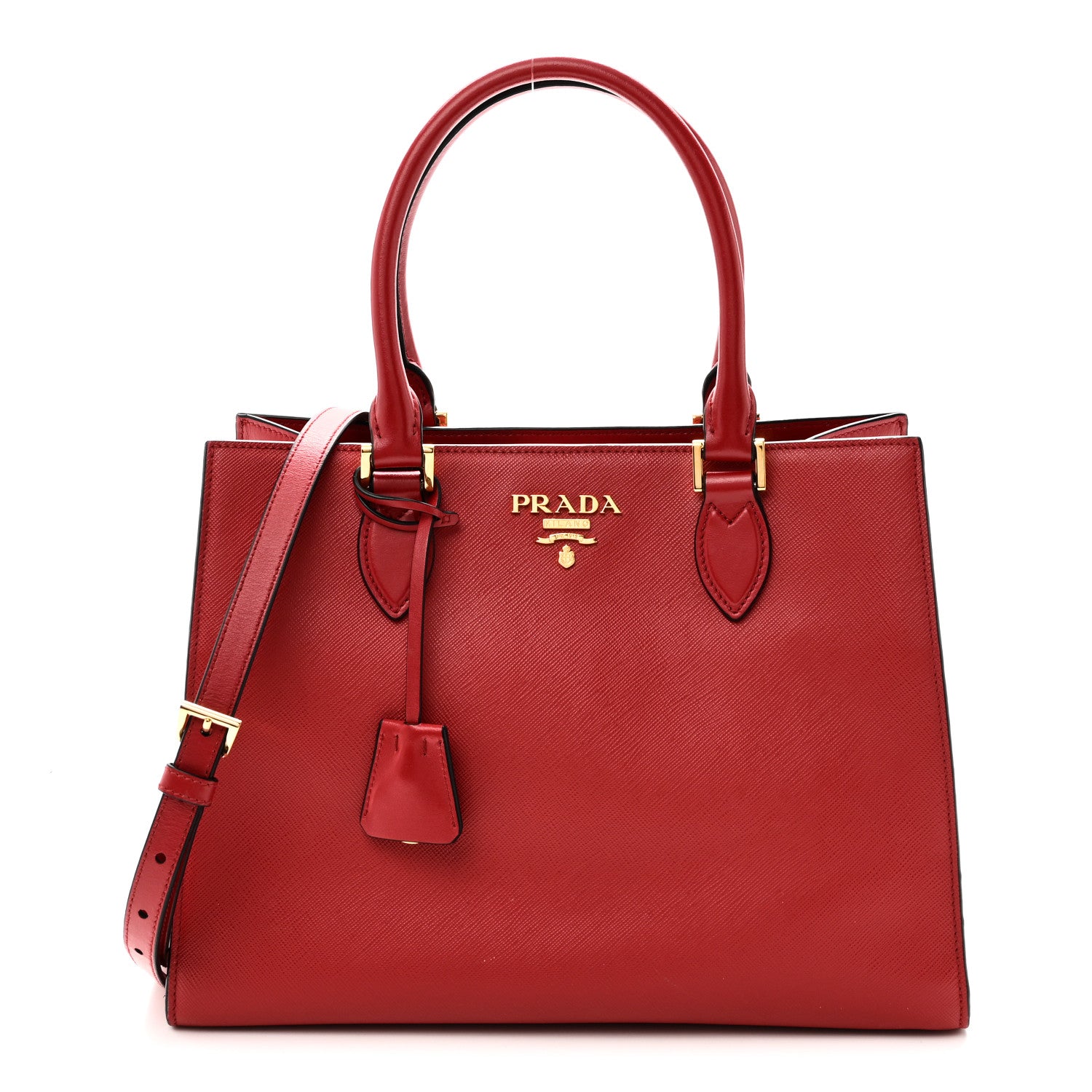 Prada Saffiano Soft Calfskin Large Tote Fuoco 1 of 9