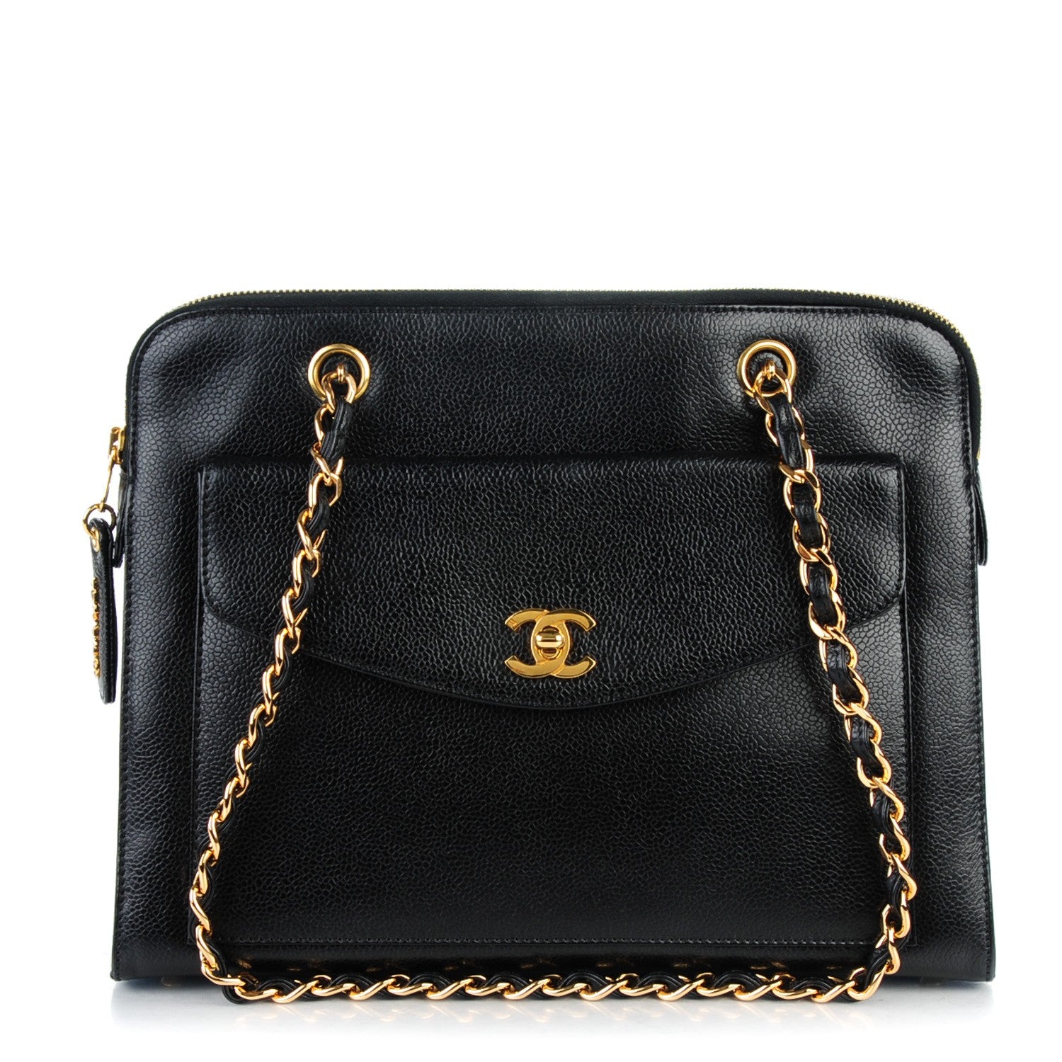 Chanel Caviar Flap Shoulder Bag Black 1 of 8