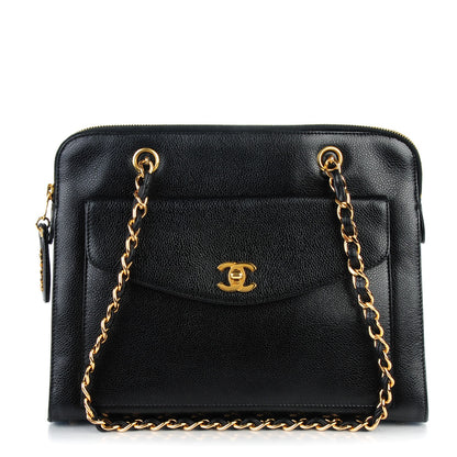 Chanel Caviar Flap Shoulder Bag Black 1 of 8