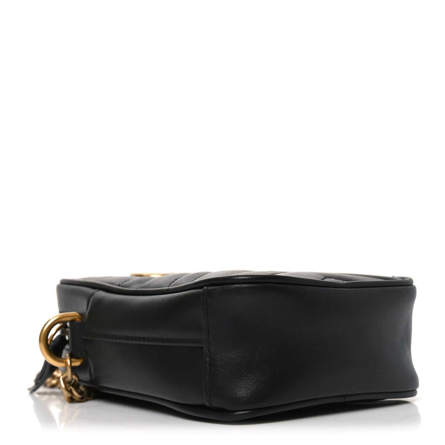 Calfskin Matelasse Mini GG Marmont Crossbody Bag Black