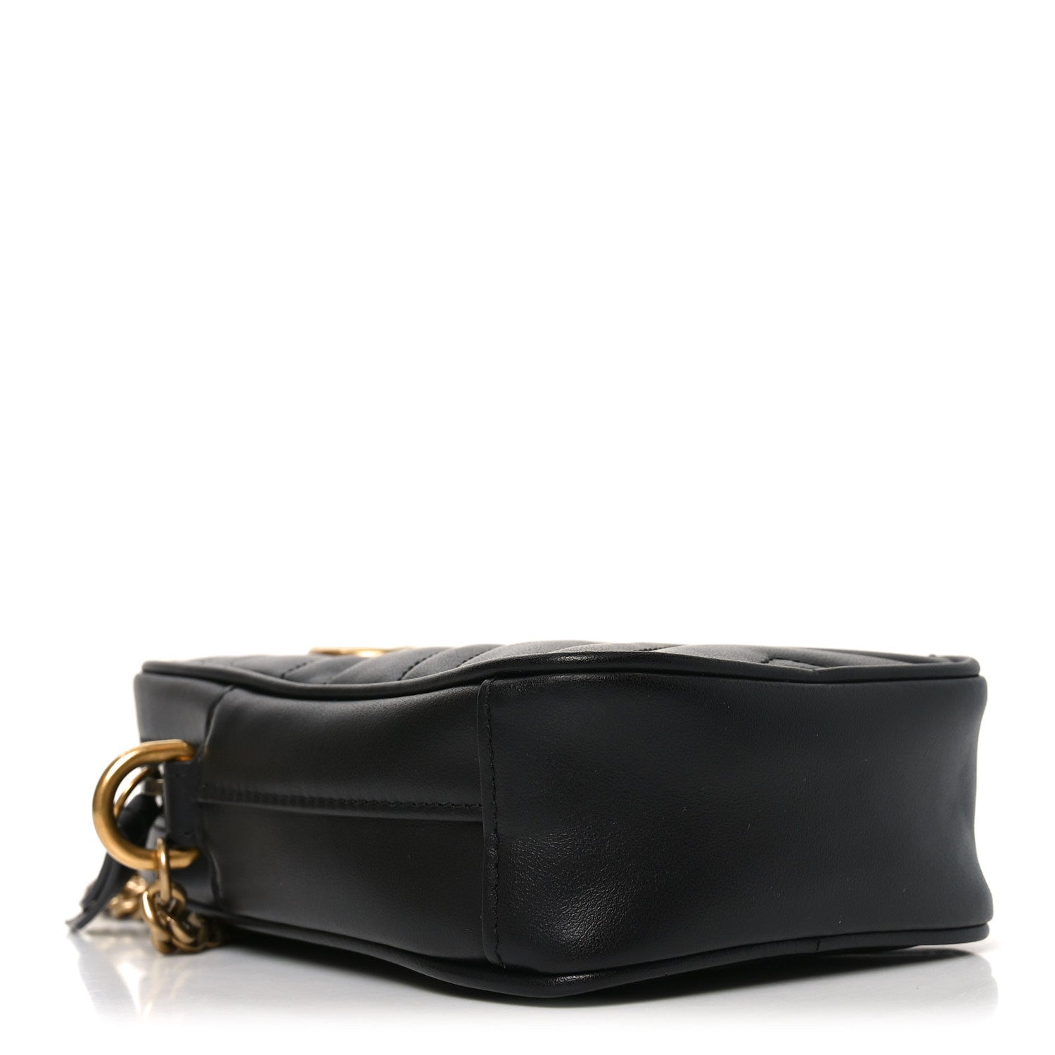 Gucci Calfskin Matelasse Mini GG Marmont Crossbody Bag Black 3 of 9