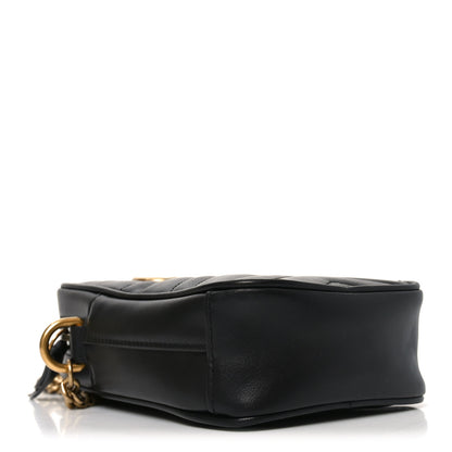 Gucci Calfskin Matelasse Mini GG Marmont Crossbody Bag Black 3 of 9