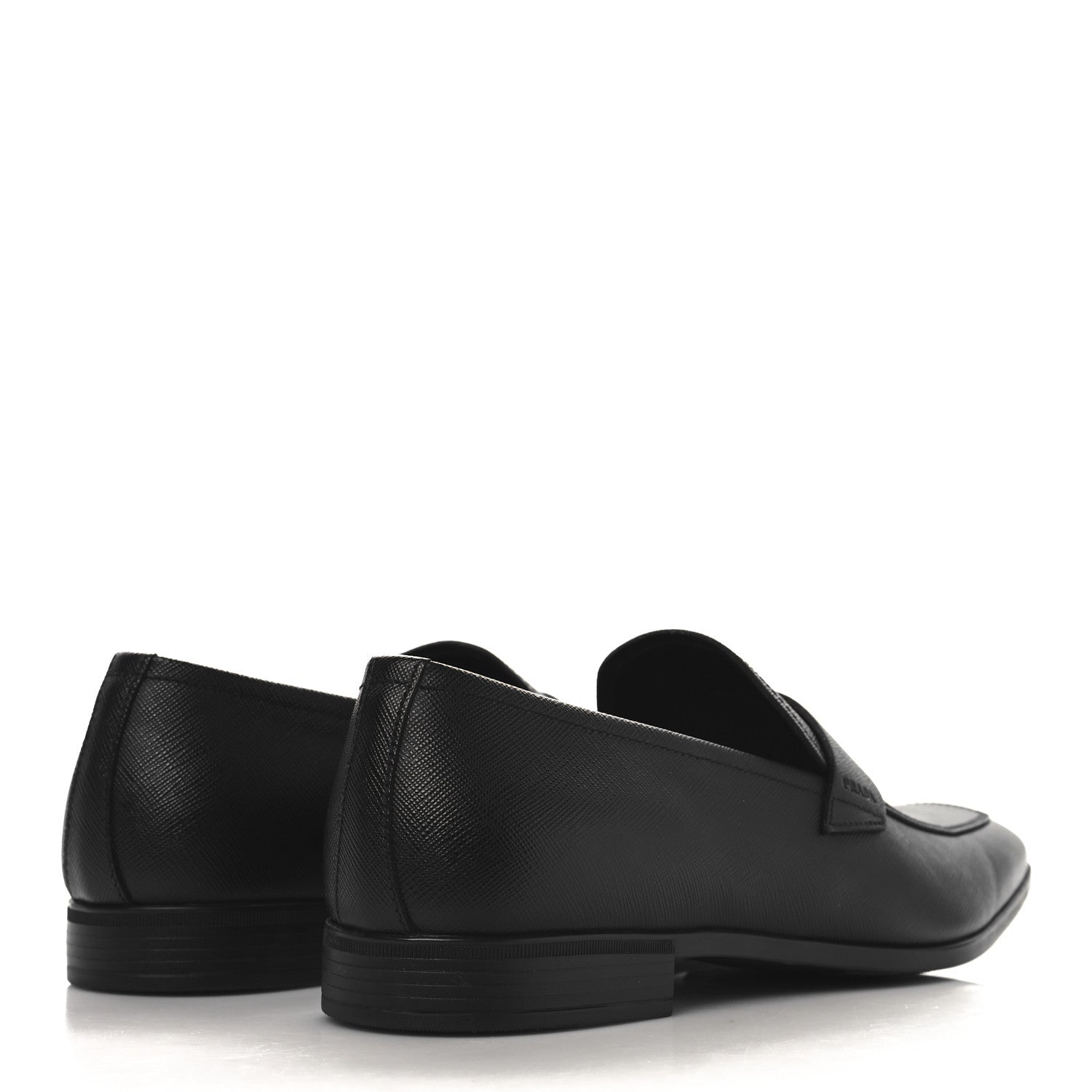 Prada Saffiano Mens Penny Loafers 9 Black 5 of 10