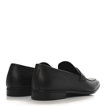 Prada Saffiano Mens Penny Loafers 9 Black 5 of 10