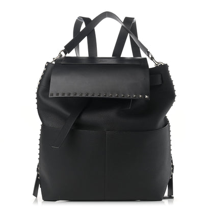 Valentino Garavani Grained Calfskin Rockstud Backpack Black 1 of 15