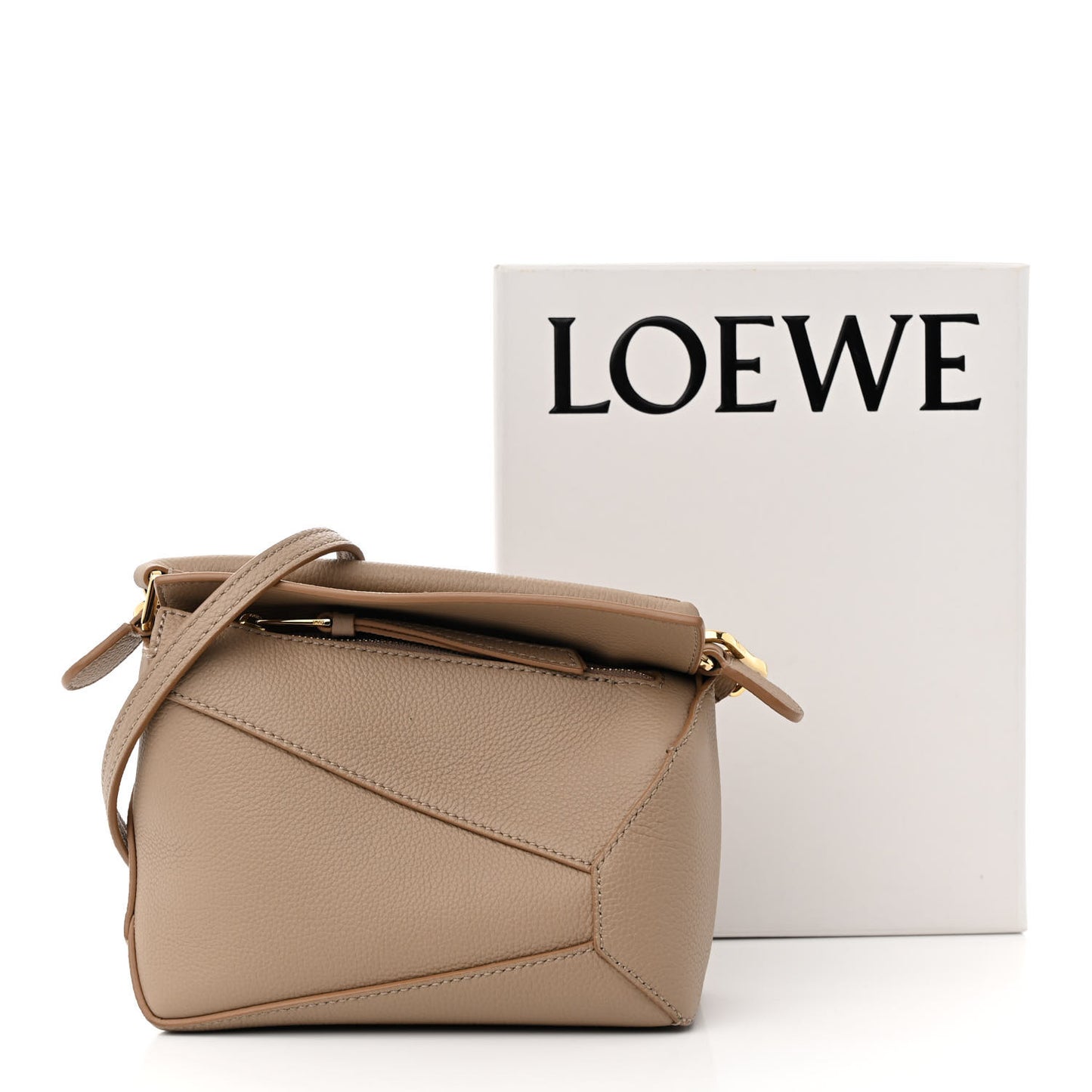 Calfskin Mini Puzzle Edge Bag Sand