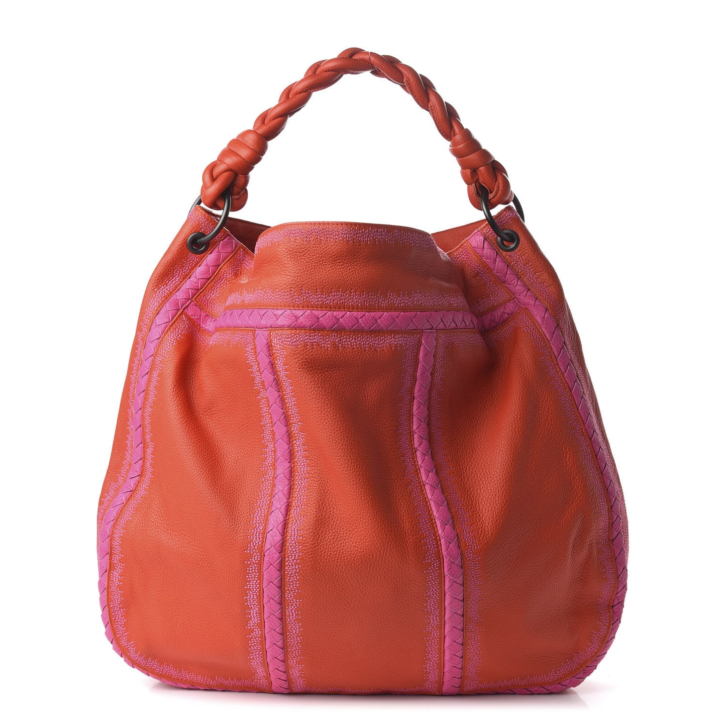 Washed Cervo Deerskin Braided Hobo Fire Shock