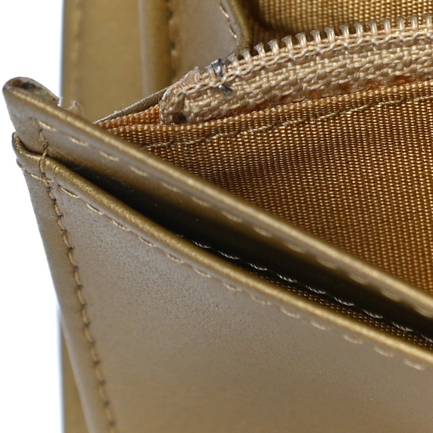 Chanel Metallic Aged Calfskin Quilted Boy Yen Wallet Gold 14 of 16