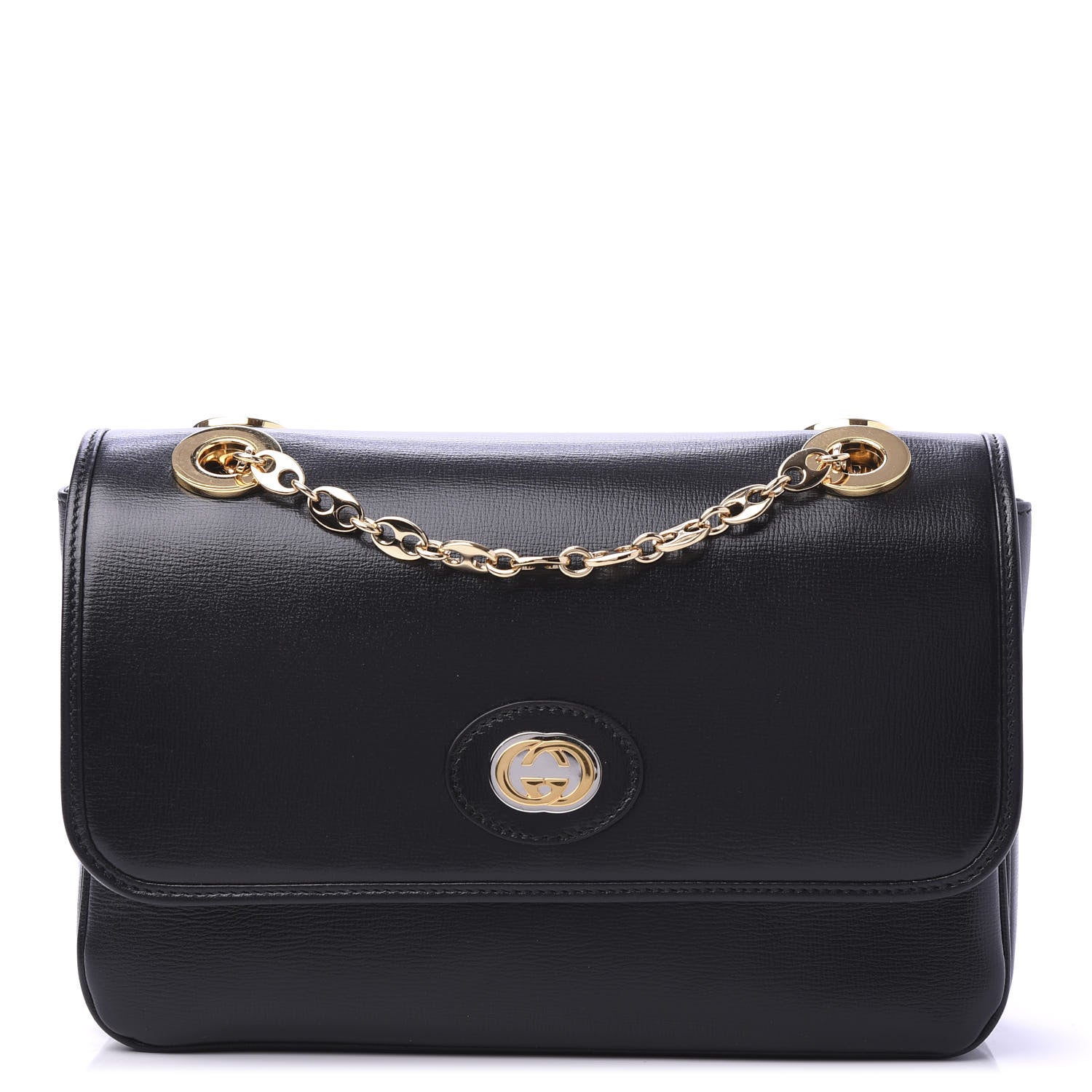 Gucci Azalea Calfskin Small Marina Chain Shoulder Bag Black 1 of 10