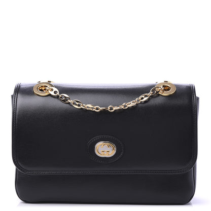 Gucci Azalea Calfskin Small Marina Chain Shoulder Bag Black 1 of 10