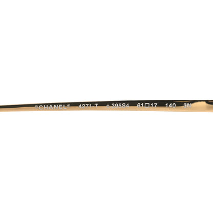 Chanel Titanium Rimless Square Sunglasses 4271-T Gold Black 5 of 7