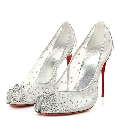 Christian Louboutin X MAISON MARGIELA Rete Glitter Specchio Bridiela Una Strass Tabi Pumps 39.5 Silver 4 of 8