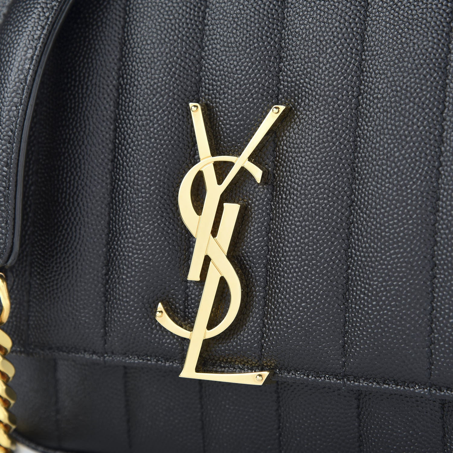 Saint Laurent Grain De Poudre Matelasse Monogram Small Vicky Chain Bag Black 10 of 10